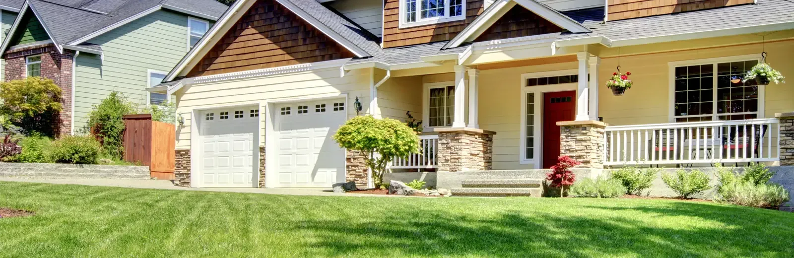 house with nice front lawn