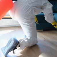 Pest management professional applying treatment