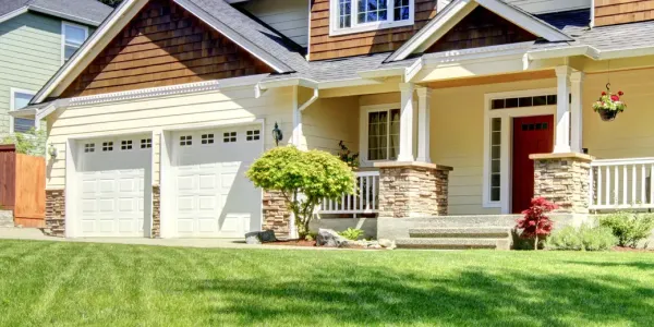 house with nice front lawn
