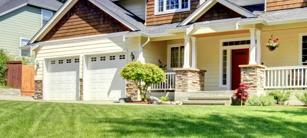 house with nice front lawn